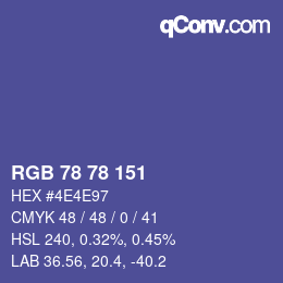 Color code: RGB 78 78 151 | qconv.com