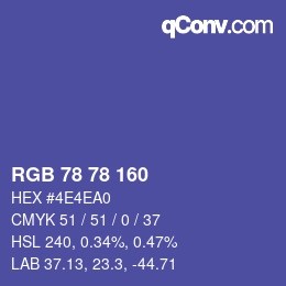 Color code: RGB 78 78 160 | qconv.com