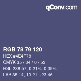 カラーコード: RGB 78 79 120 | qconv.com