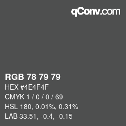 Color code: RGB 78 79 79 | qconv.com