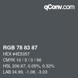Code couleur: RGB 78 83 87 | qconv.com