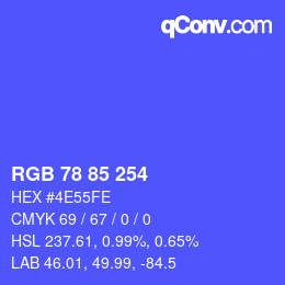 カラーコード: RGB 78 85 254 | qconv.com