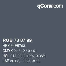 カラーコード: RGB 78 87 99 | qconv.com