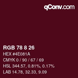 Color code: RGB 78 8 26 | qconv.com