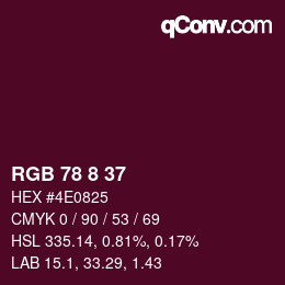 Color code: RGB 78 8 37 | qconv.com