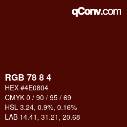 Color code: RGB 78 8 4 | qconv.com