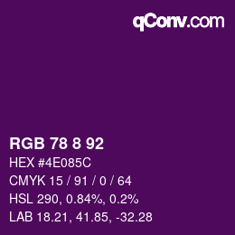 Color code: RGB 78 8 92 | qconv.com