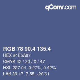 カラーコード: RGB 78 90.4 135.4 | qconv.com