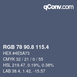 カラーコード: RGB 78 90.8 115.4 | qconv.com