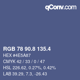 カラーコード: RGB 78 90.8 135.4 | qconv.com