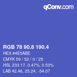 カラーコード: RGB 78 90.8 190.4 | qconv.com
