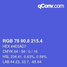 カラーコード: RGB 78 90.8 215.4 | qconv.com