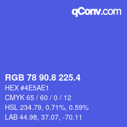 カラーコード: RGB 78 90.8 225.4 | qconv.com