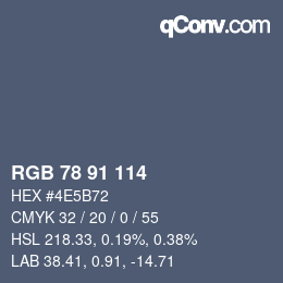 Color code: RGB 78 91 114 | qconv.com