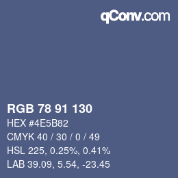 Farbcode: RGB 78 91 130 | qconv.com