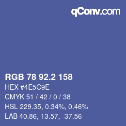 カラーコード: RGB 78 92.2 158 | qconv.com
