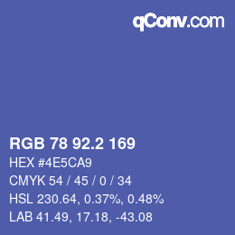 Color code: RGB 78 92.2 169 | qconv.com