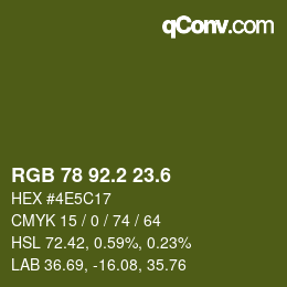 カラーコード: RGB 78 92.2 23.6 | qconv.com