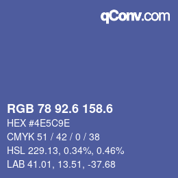 カラーコード: RGB 78 92.6 158.6 | qconv.com