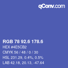 カラーコード: RGB 78 92.6 178.6 | qconv.com