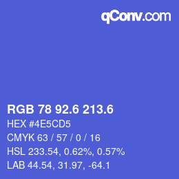 カラーコード: RGB 78 92.6 213.6 | qconv.com