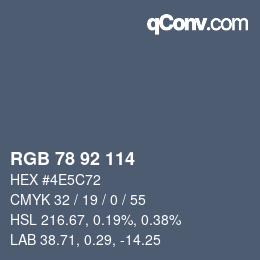 カラーコード: RGB 78 92 114 | qconv.com
