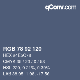 Color code: RGB 78 92 120 | qconv.com