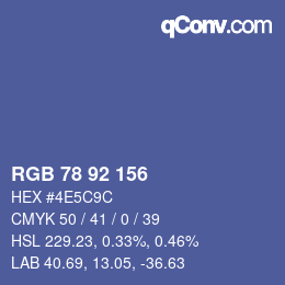 カラーコード: RGB 78 92 156 | qconv.com