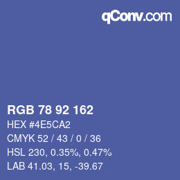 カラーコード: RGB 78 92 162 | qconv.com
