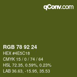 カラーコード: RGB 78 92 24 | qconv.com