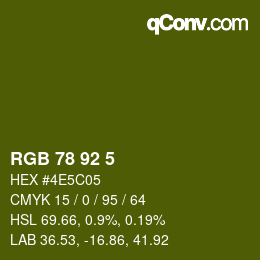 颜色代码: RGB 78 92 5 | qconv.com