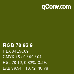 Color code: RGB 78 92 9 | qconv.com