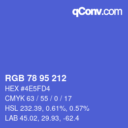 カラーコード: RGB 78 95 212 | qconv.com