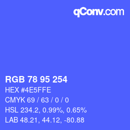 Color code: RGB 78 95 254 | qconv.com