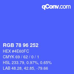 Color code: RGB 78 96 252 | qconv.com