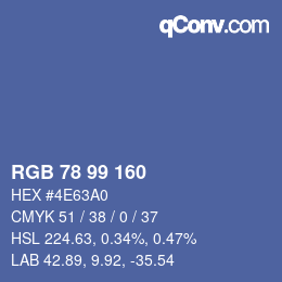 カラーコード: RGB 78 99 160 | qconv.com