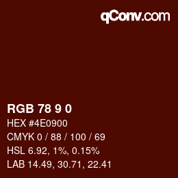 Código de color: RGB 78 9 0 | qconv.com