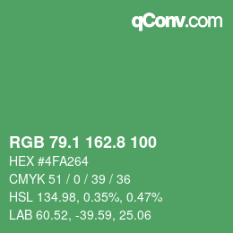 カラーコード: RGB 79.1 162.8 100 | qconv.com