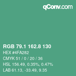 Color code: RGB 79.1 162.8 130 | qconv.com