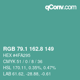 Color code: RGB 79.1 162.8 149 | qconv.com