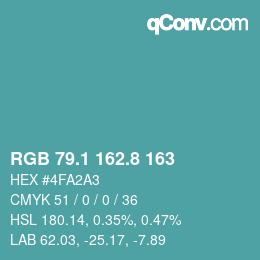 Color code: RGB 79.1 162.8 163 | qconv.com