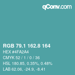 Farbcode: RGB 79.1 162.8 164 | qconv.com