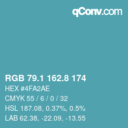 Color code: RGB 79.1 162.8 174 | qconv.com