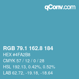 Color code: RGB 79.1 162.8 184 | qconv.com