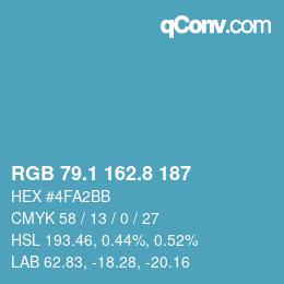 Color code: RGB 79.1 162.8 187 | qconv.com