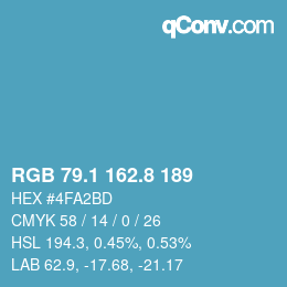 カラーコード: RGB 79.1 162.8 189 | qconv.com