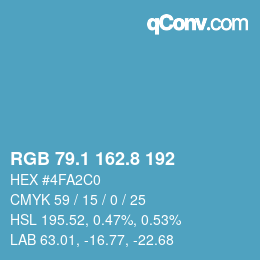 Color code: RGB 79.1 162.8 192 | qconv.com