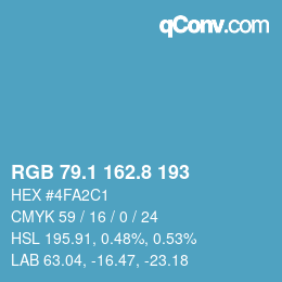 Color code: RGB 79.1 162.8 193 | qconv.com