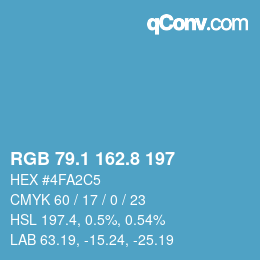 Farbcode: RGB 79.1 162.8 197 | qconv.com