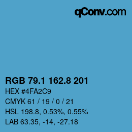 Color code: RGB 79.1 162.8 201 | qconv.com